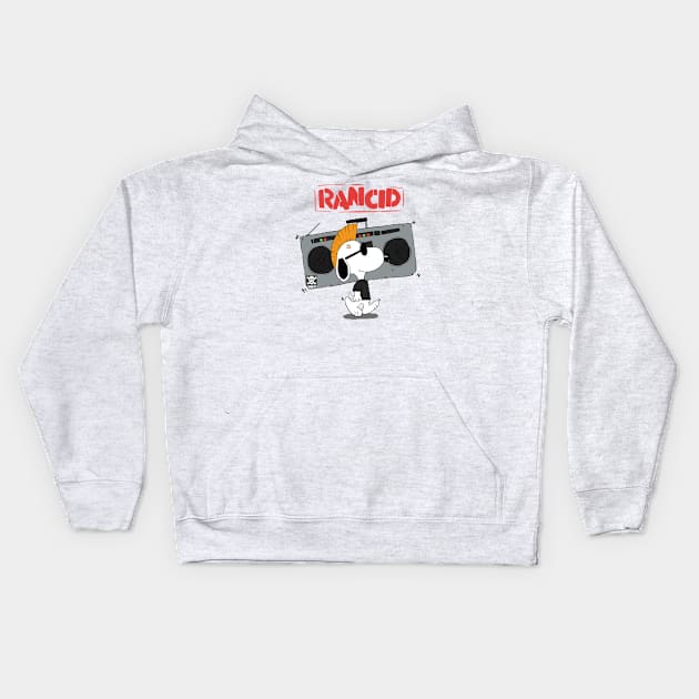 Rancid band merch - radio funny cartoon design Kids Hoodie by ROCKHOPPER